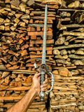 Damascus Steel Spanish Fencing Style Rapier Sword with Scabbard
