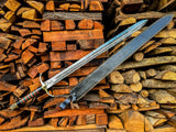 Handmade Steel Sword  with Wood and Leather Handle