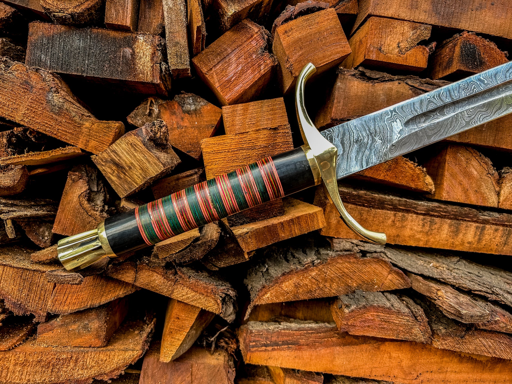 Handmade Steel Sword  with Wood and Leather Handle