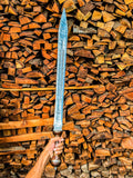 Damascus Steel Gladius Sword with Hand-Carved wood handle