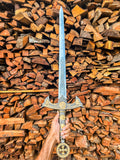 Viking Inspired Longsword with Gold Tone Medieval Design Handle