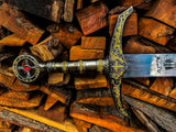 Viking Inspired Longsword with Metal Grip with Ornate Gold Detailing