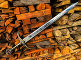 Viking Inspired Longsword with Metal Grip with Ornate Gold Detailing