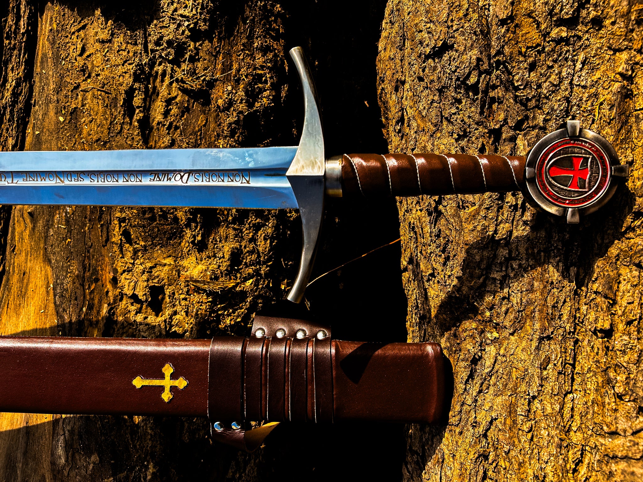 Templar Knight Sword – Medieval Arming Sword with Scabbard