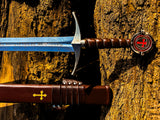 Templar Knight Sword – Medieval Arming Sword with Scabbard