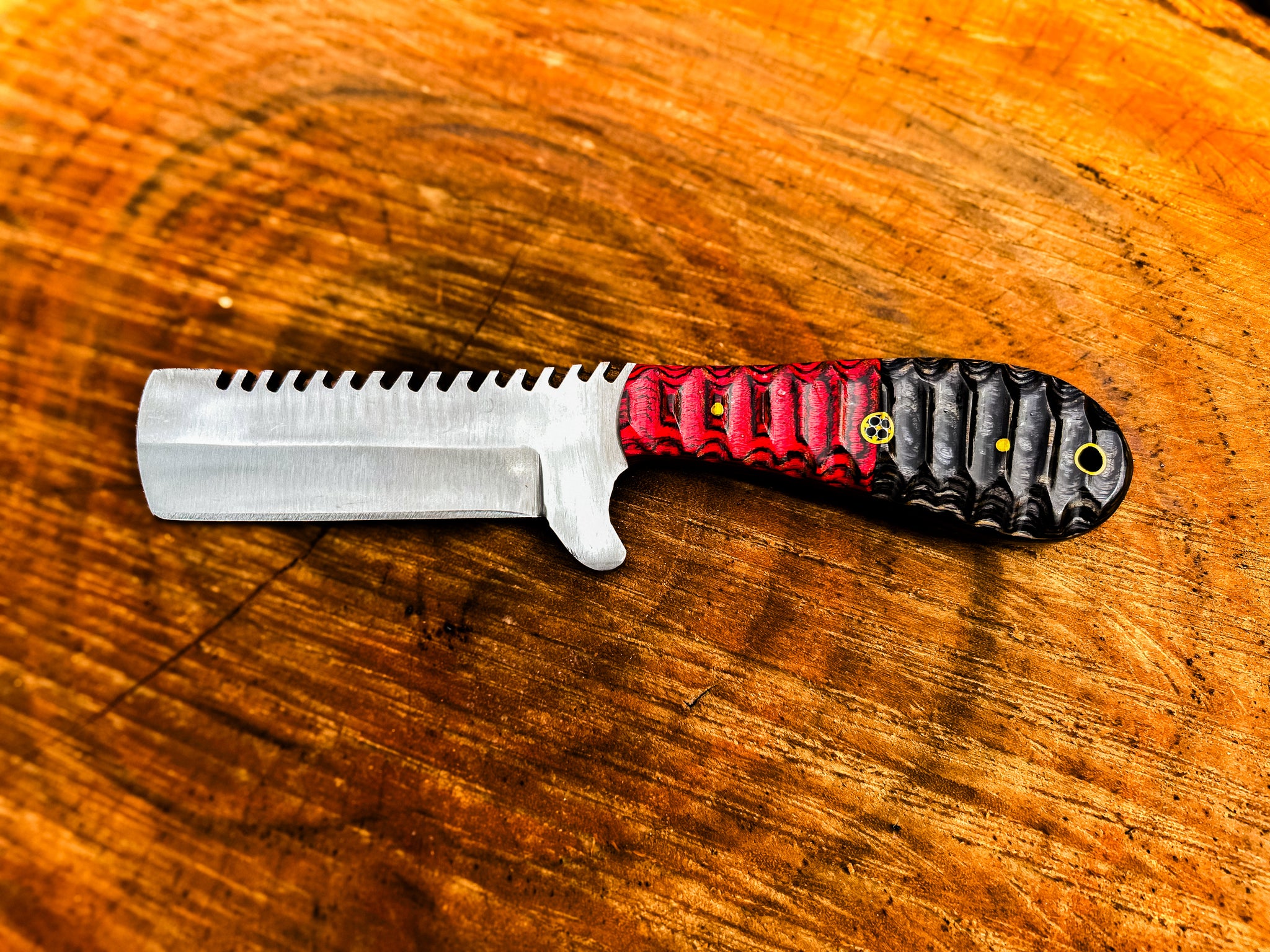 Handmade Bull Cutter Cowboy Knife with Leather Sheath