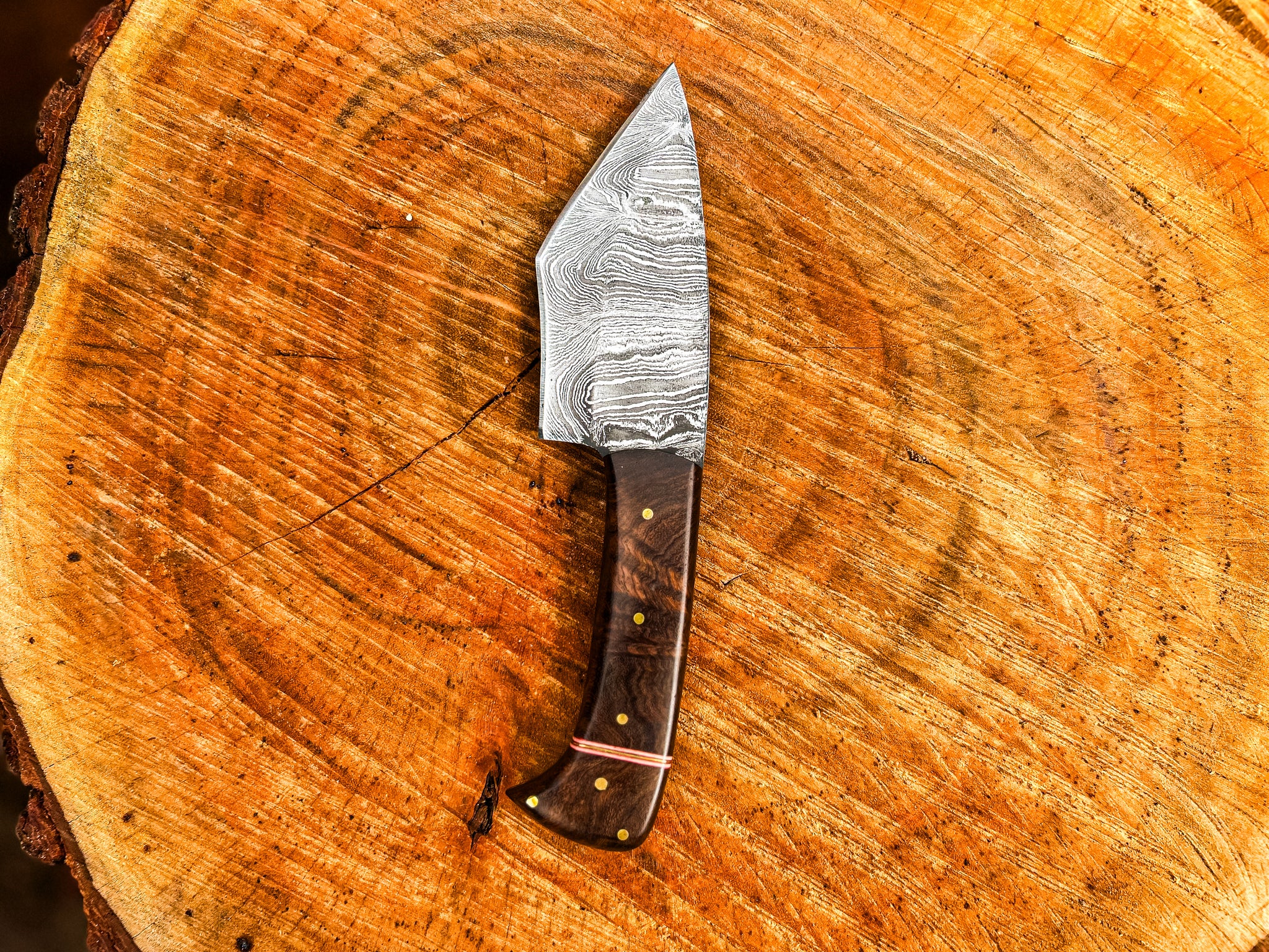Handmade Kiridashi Knife Damascus Steel Fixed Blade Pocket Knife