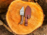Handmade Kiridashi Knife Damascus Steel Fixed Blade Pocket Knife