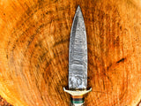 Stag Handle Hunting knife with Damascus Steel blade Stag Handle Knife with Leather Sheath