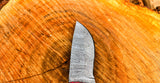 Handmade Skinner Knife Damascus Steel Fixed Blade Pocket Knife with Red & Blue Grip