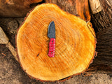 Handmade Skinner Knife Carbon Steel & Red Grip Fixed Blade Pocket knife